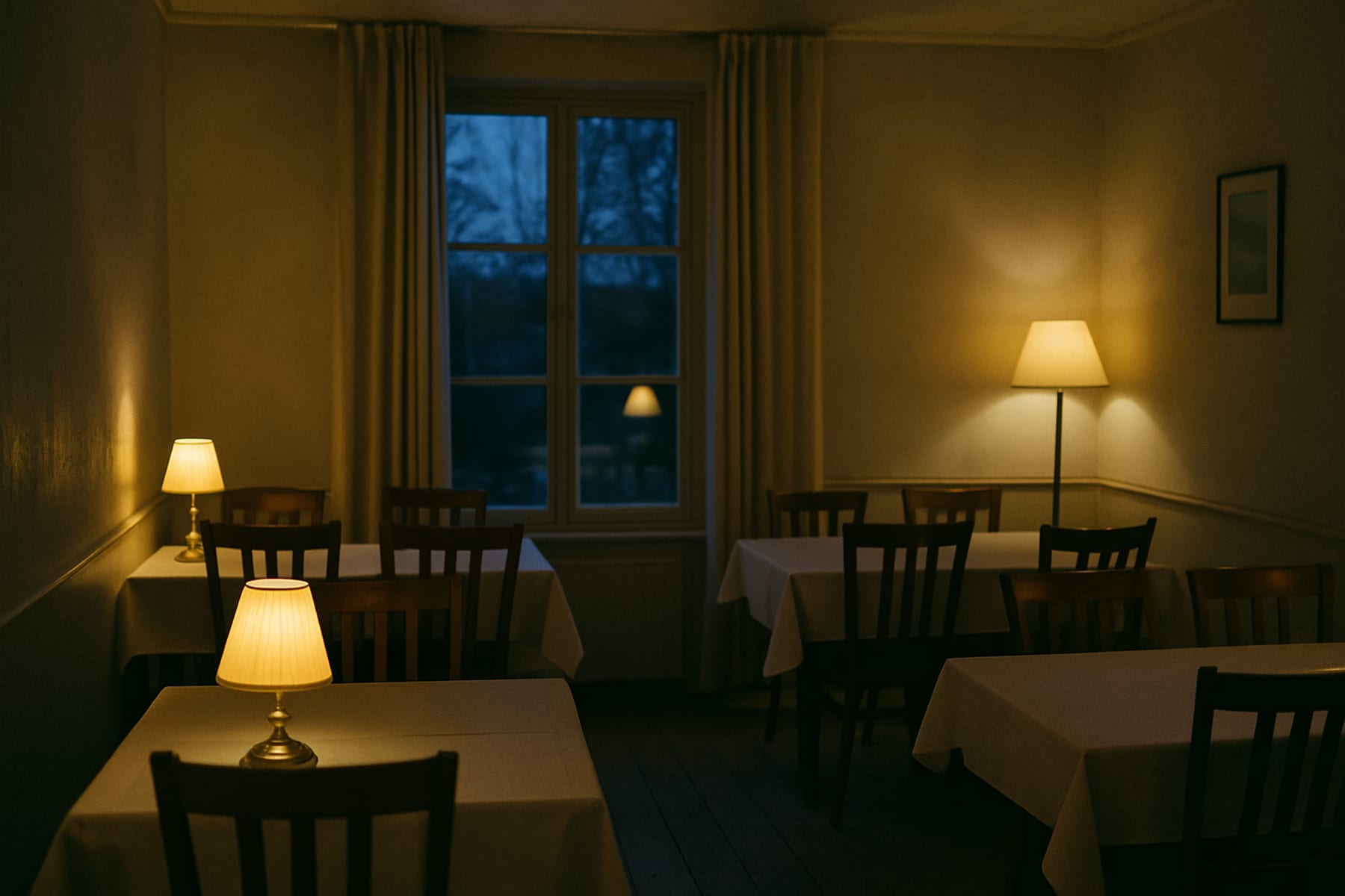 Le soir reste ici, la table